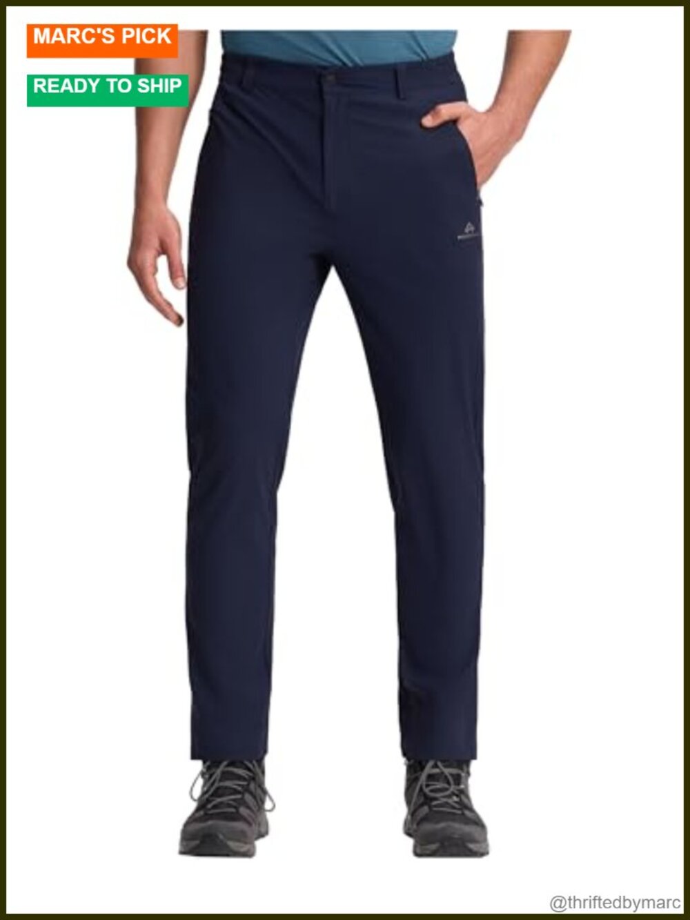 Men's UPF 50+ Lightweight Golf Pants Breathable 4-Way Stretch Elastic Waist